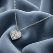 Collana con Pendente Cuore in Strass e Acciaio Inox 316L