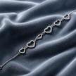 Bracciale con Cuori Alternati in Strass e Acciaio Inox 316L