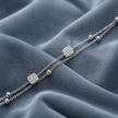Bracciale Doppio Filo con Dettaglio Quadrato in Acciaio 316L