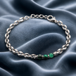 Bracciale Uomo a Catena in Acciaio Inox 316L con Perline in Pietra
