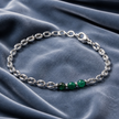 Bracciale Uomo a Catena in Acciaio Inox 316L con Perline in Pietra