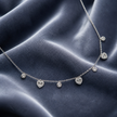 Collana con Cuori Pendenti in Zircone e Acciaio Inox 316L
