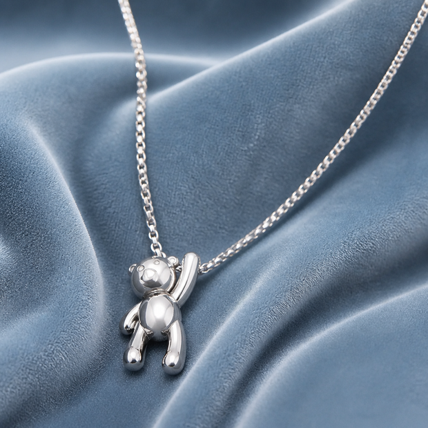 Collana con Pendente a Orsetto in Acciaio Inox 316L