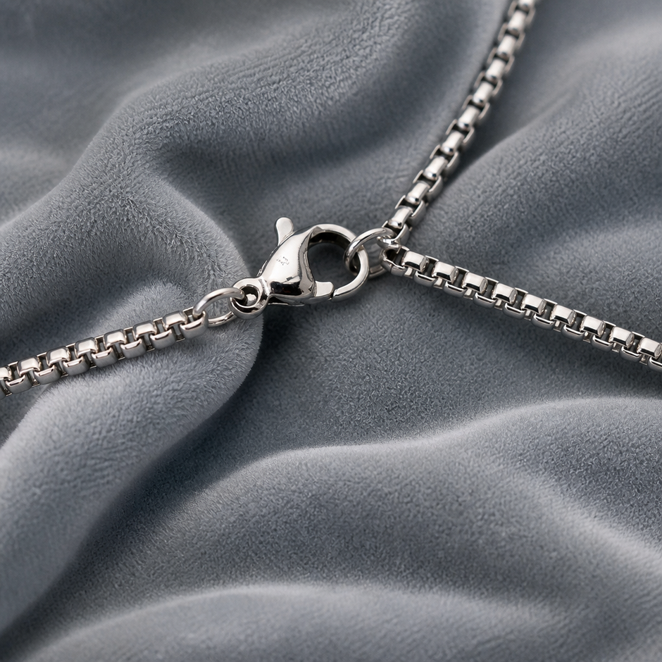 Collana Uomo con Ciondolo Croce Geometrica in Acciaio Inox 316L