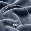 Bracciale Minimalista con Ciondolo a Cuore in Acciaio Inox 316L