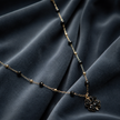 Collana Portafortuna con Pendente Quadrifoglio e Cristalli in Acciaio 316L