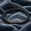 Set di 3 Bracciali Uomo in Cuoio, Legno e Perline in Pietra
