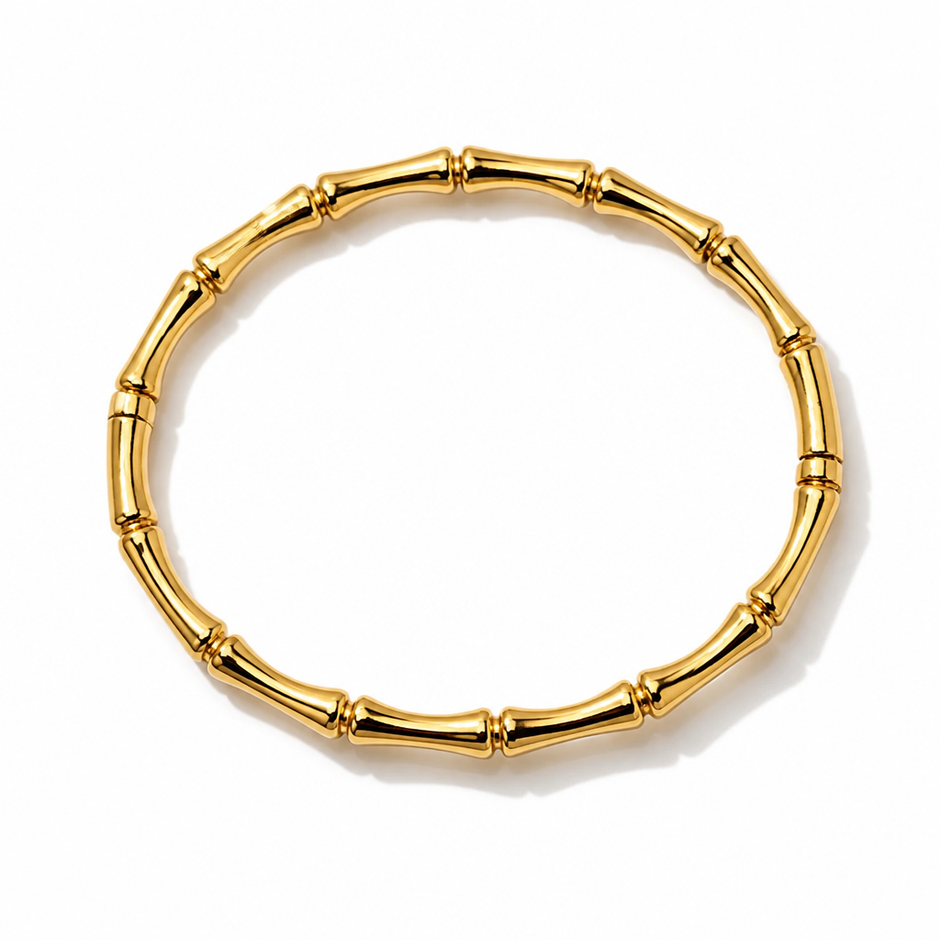 Bracciale Rigido "Golden Bamboo" in Acciaio Inossidabile