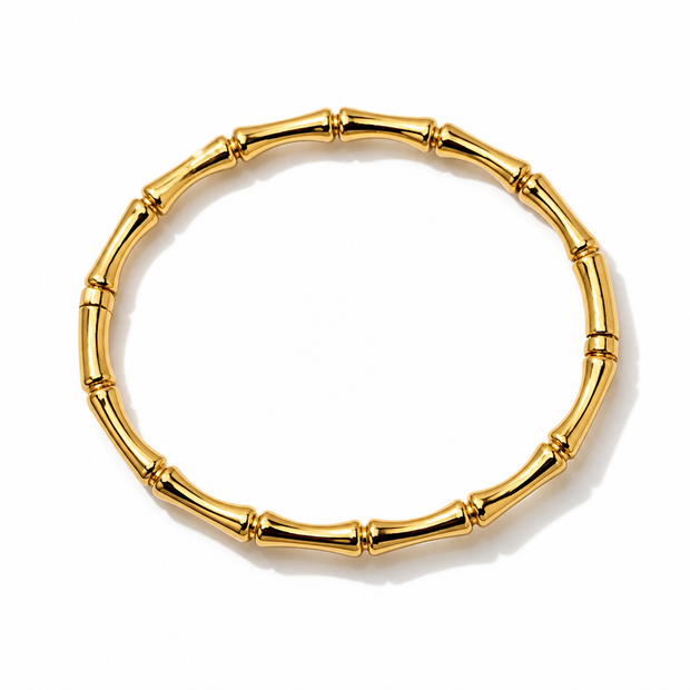 Bracciale Rigido "Golden Bamboo" in Acciaio Inossidabile