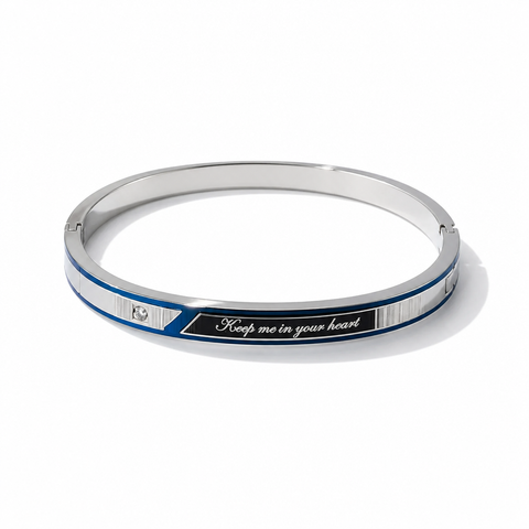 Bracciale Rigido Bicolore "In Your Heart" in Acciaio Inossidabile