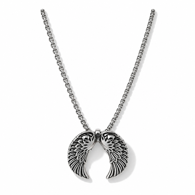 Collana Uomo in Acciaio Inossidabile con Pendente a Forma di Ali