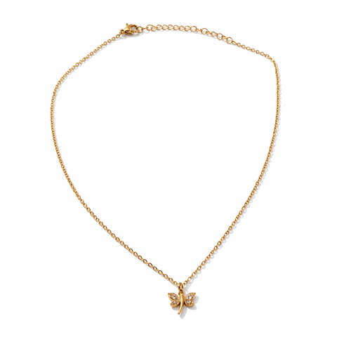 Collana "Libellula Dorata" con Strass