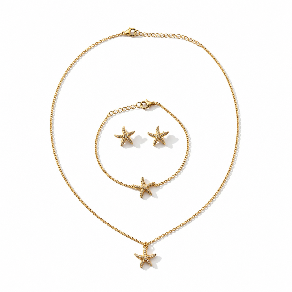 Set Parure "Stella Marina" - Collana, Bracciale e Orecchini Luce