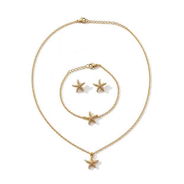 Set Parure "Stella Marina" - Collana, Bracciale e Orecchini Luce
