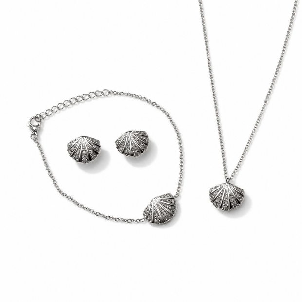 Set Parure "Conchiglia d'Argento" - Collana, Bracciale e Orecchini