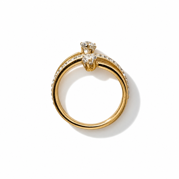 Anello "Starlight" a Tripla Fascia con Cristalli in Acciaio Inossidabile